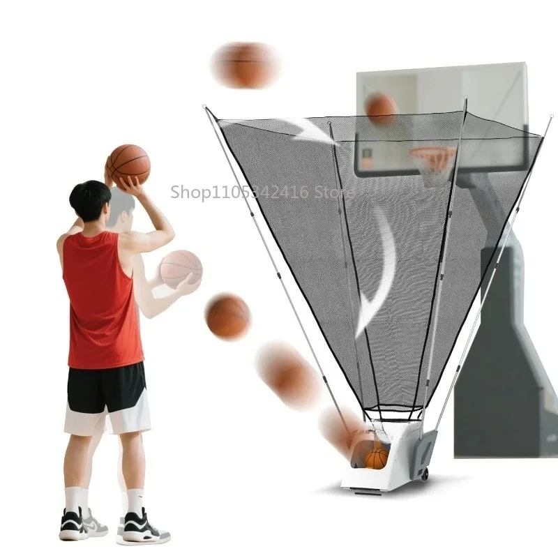 Portable Automatic Basketball Shooting Machine Auto Rebounder Net Indoor Outdoor Basketball Training Equipment