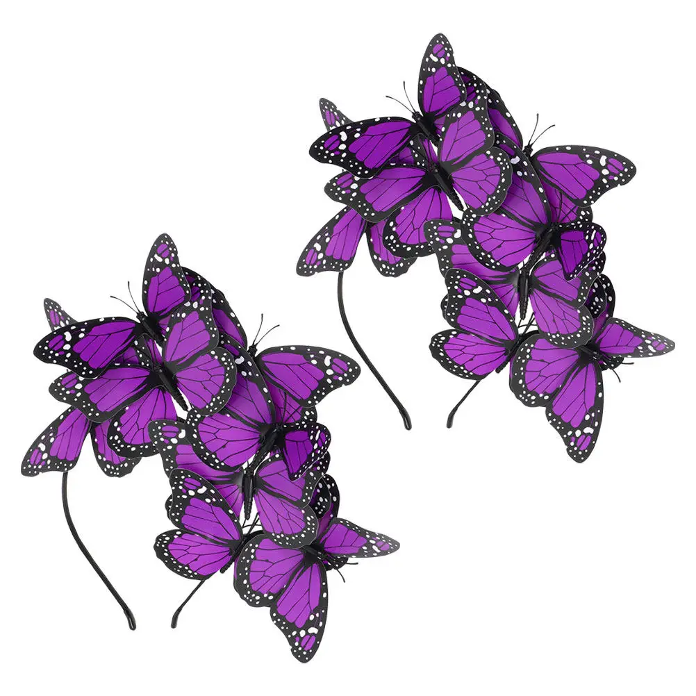 

2Pcs Butterfly Headband Women Girls Stylish Hair Accessory for Parties Festivals Tea Gatherings Daily Wear Versatile All