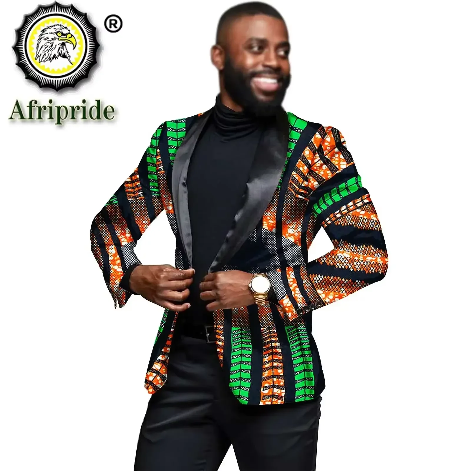 2026 Men`s Blazer African Print Jacket Coats One Button Slim Fit Floral Formal Outwear Ankara Dress Suit AFRIPRIDE S1914003
