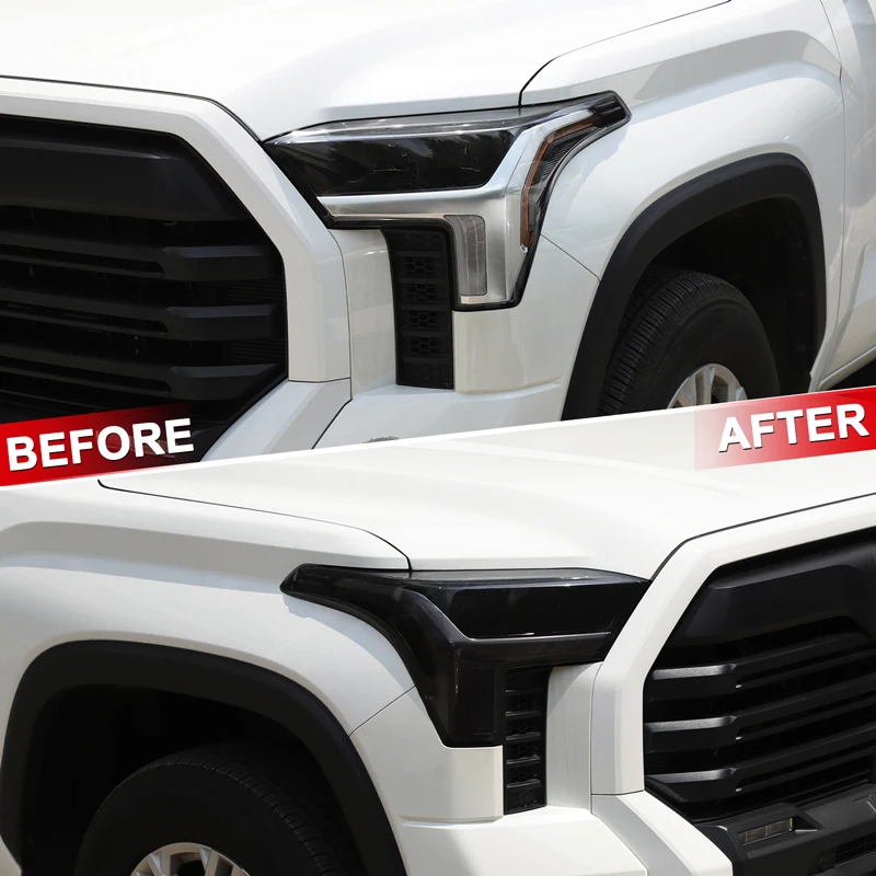 

2Pcs TPU black For Toyota Tundra 2022-2025+ car headlight film decorative sticker car exterior protection accessories