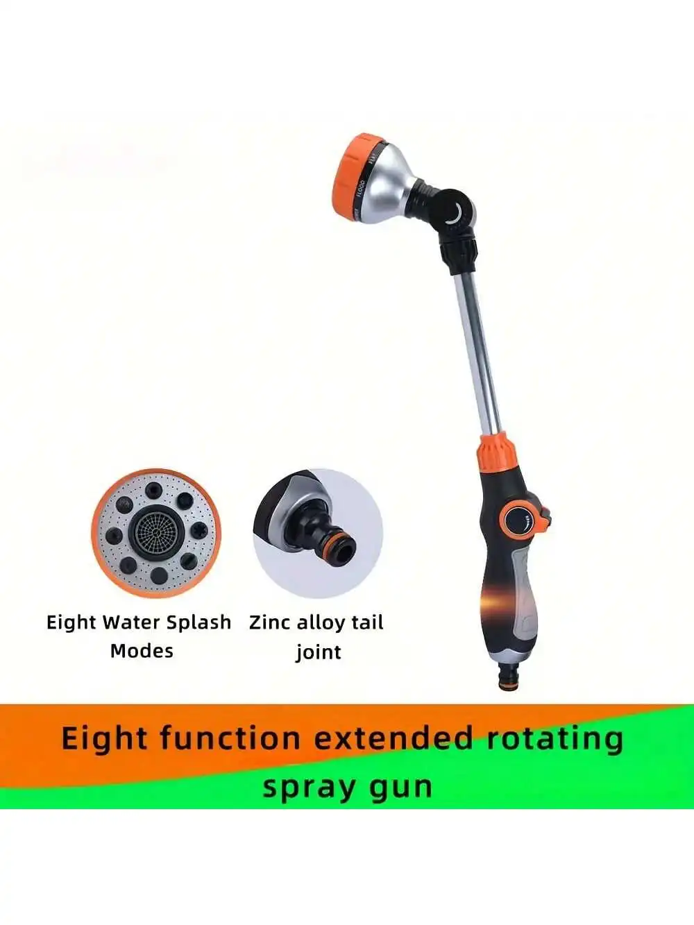 

Water gun garden watering nozzle can rotate 180 degrees for watering, multi-purpose thumb valve, hand push big head gun, househo