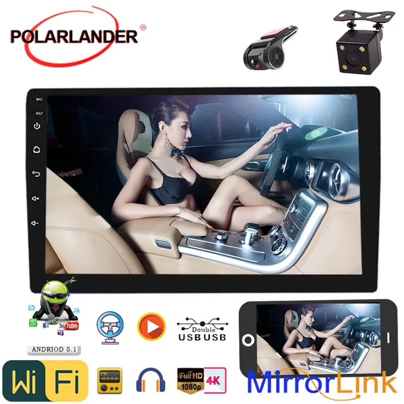 

9 Inch 2 Din Car Radio Android 8.1 Mp5 Support Wifi Bluetooth GPS APP FM SD Video Output Mirror link Dual USB Multiple Languages