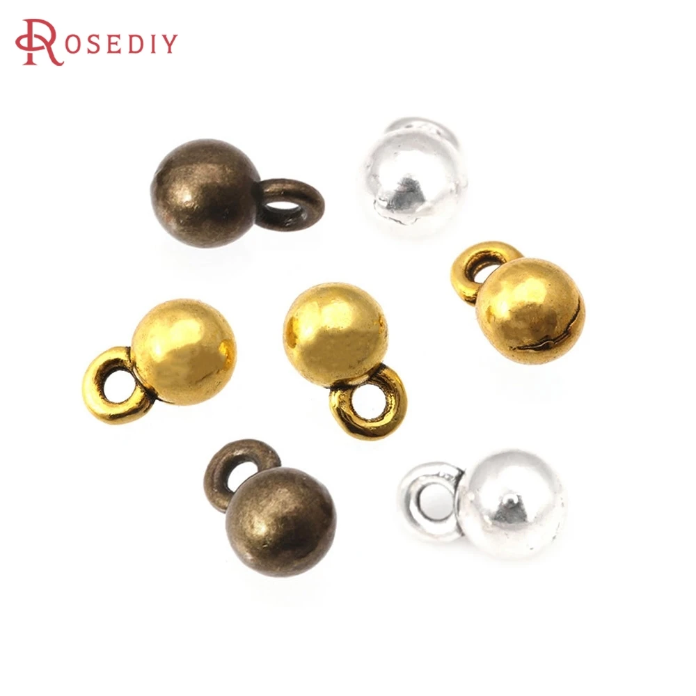 

200PCS Antique Silver Zinc Alloy Small Round Ball Charms Diy Necklace Earrings Jewelry Accessories Jewellery Making Materials