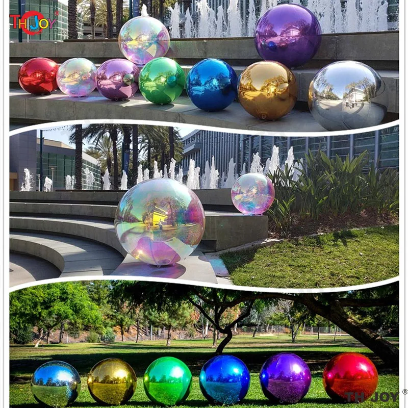 

Giant Outdoor Silvery Inflatable Mirror Ball For Disco Party Decoration 1 Meter Inflatable Mirror Spheres