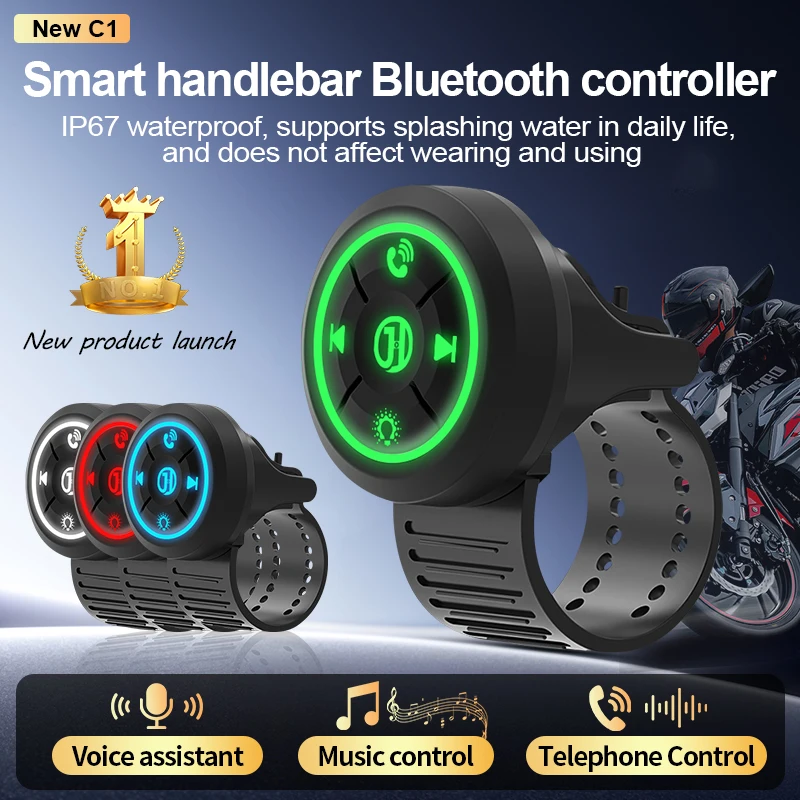 

Universal Bluetooth 5.3 Remote Control Waterproof Wireless Media Controller for Helmet Earphone Motorcycle Bike Handlebar