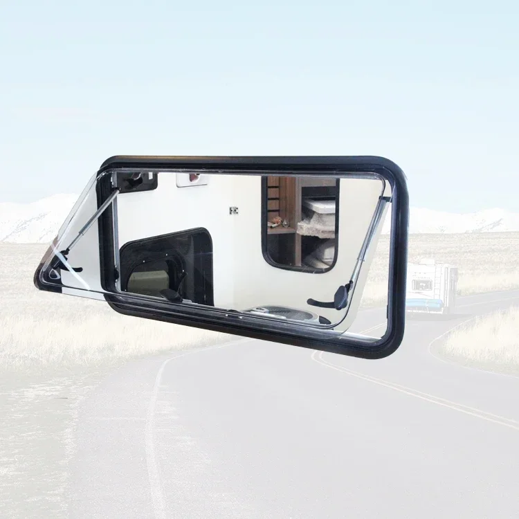 

Good Sales RV Camper Motorhome Accessories Aluminum Outside Window ABS Inner Frame RV Window 1450*550 mm
