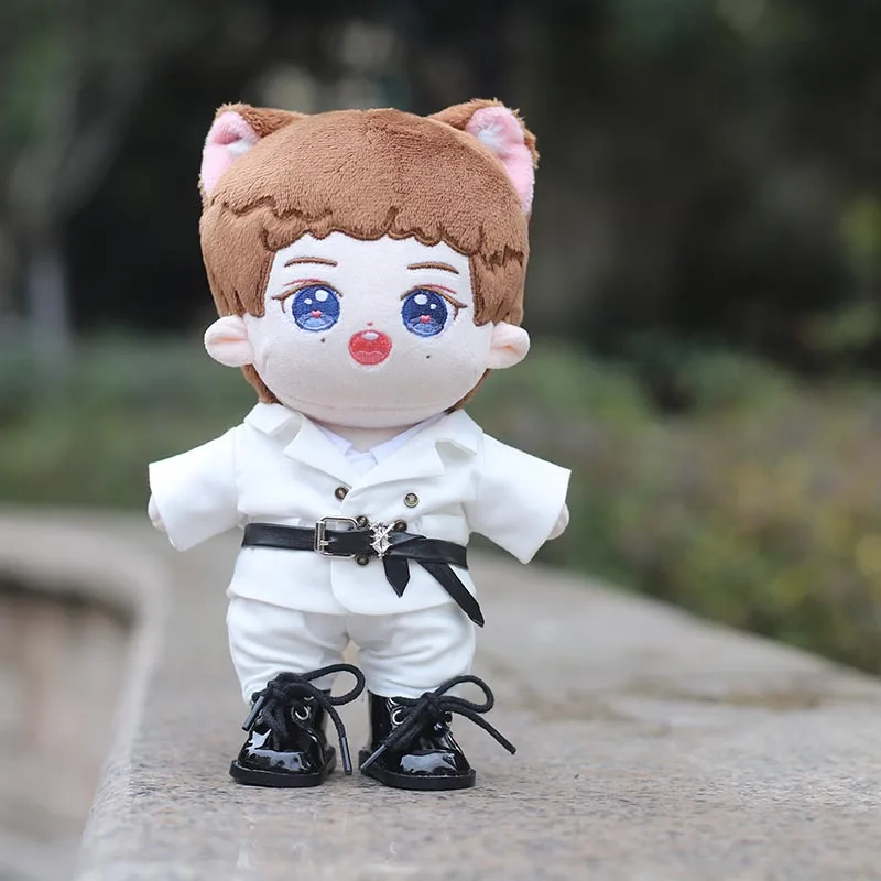 1SET 20CM Doll Clothes Suit Uniform Coat+Shirt+Belt+Pants Dess Up Cute Plush Dolls Accessories Kpop EXO idol Dolls Gift DIY Toy