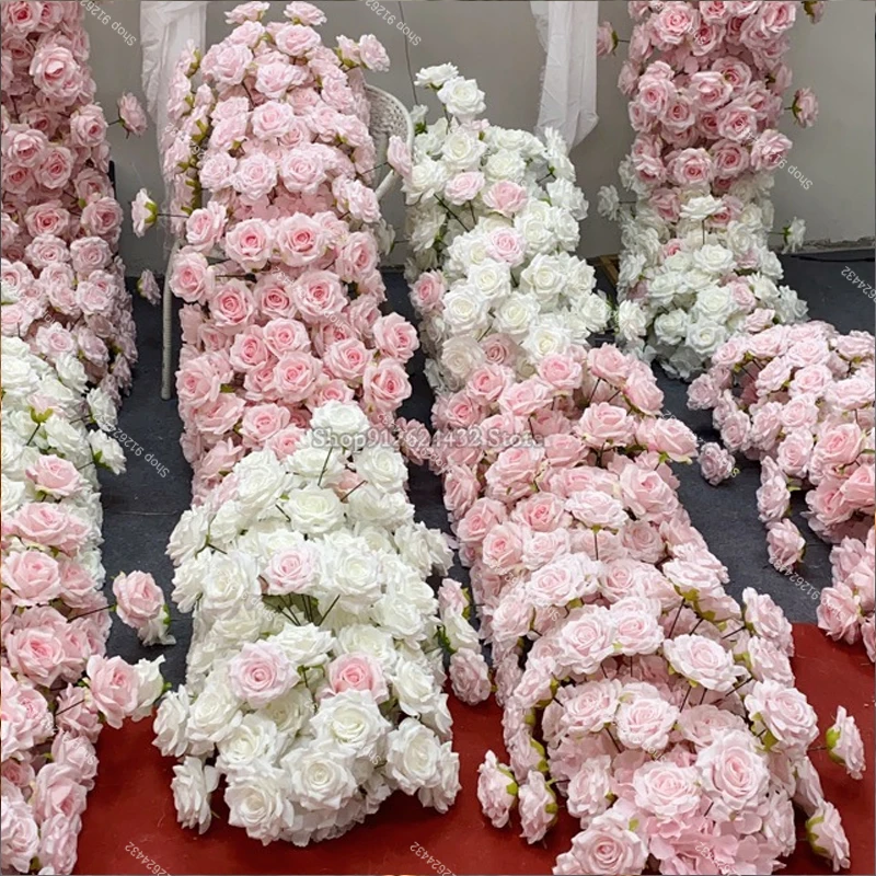 

Новая цветочная композиция 2М/1М: розовые и белые розы для свадебного фона, декора дивана, скатерти, арок, окон, вечеринок и выставок