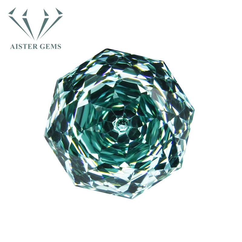 

5A Paraiba Blue Millennium Octagon Rose Cut Cubic Zirconia Loose Gemstones for Jewerly Making