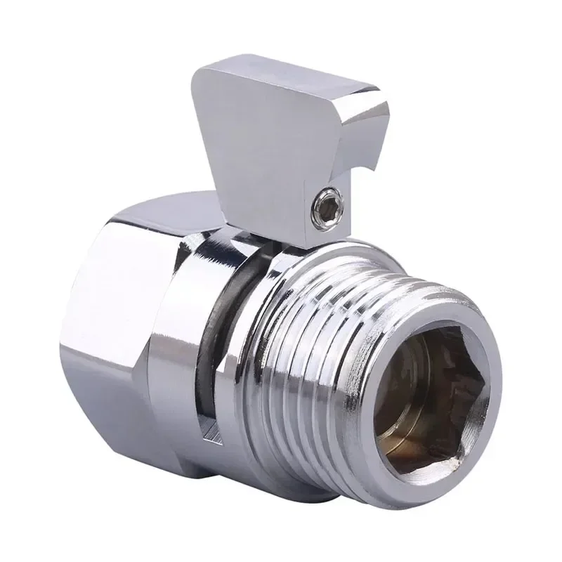 1pcs Brass Shut Off Valve for Shower Head, Water Saving Flow Control Valve, Hose Throttle Valve Seal Bathroom Accessories