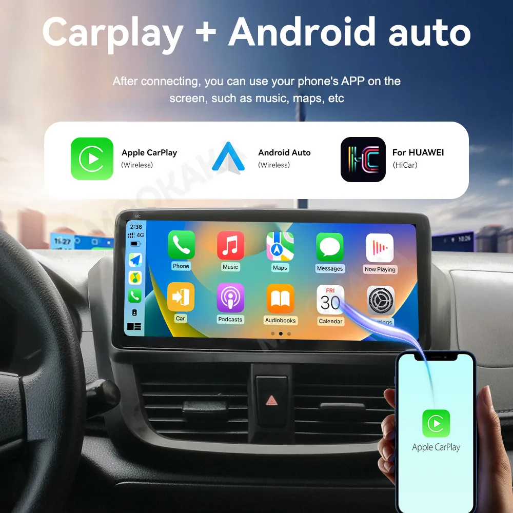 

Для Toyota Vios 2017-2021: Автомагнитола Android с мультимедиа, беспроводным CarPlay, GPS-навигацией и стереосистемой