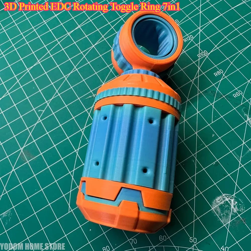 3D Printed EDC Rotating Toggle Ring 7in1 - Decompression Desk Living Room Decoration Accessories