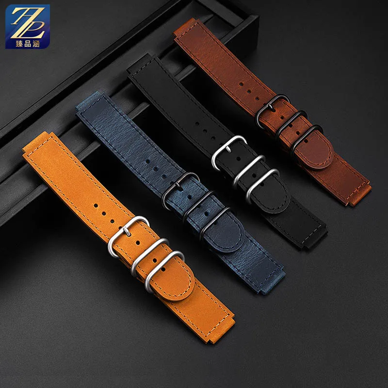 Men's watch strap suitable for Casio AE-1200/1100/1500 SGW-300/400 w218h modified leather watch strap 24-18mm