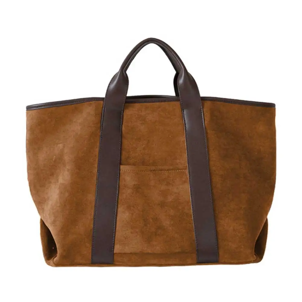 

Suede Tote Bag for Women Work Bag Vintage Top Handle Bag Large Capacity Suede Bag Faux Leather Shoulder Satchel Bag