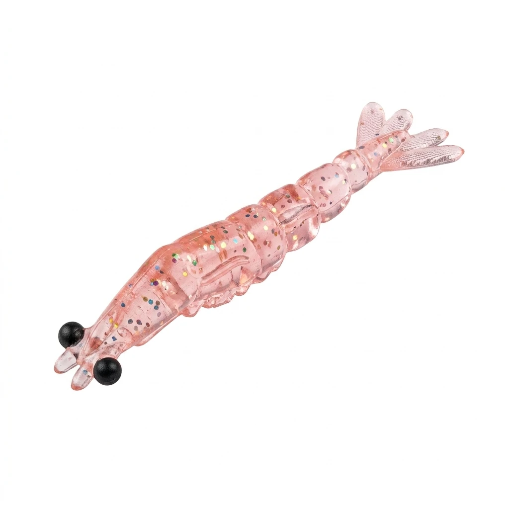 20Pcs Segmented Shrimp Lures Bionic Soft Plastic Fishing Baits for Bass Mandarin Fish Freshwater Lake River Durable Gear