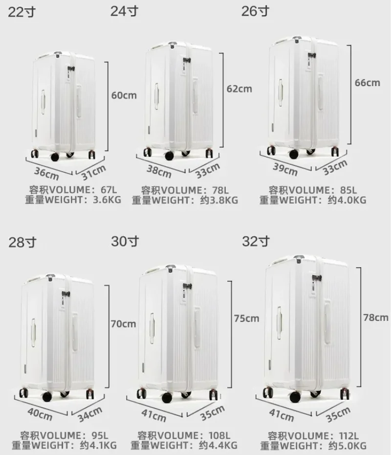 Luggage Box Universal Wheels Thickened Trolley Box Travel Box Women Men Trunk Travel Suitcase Zipper Design 28 Inch