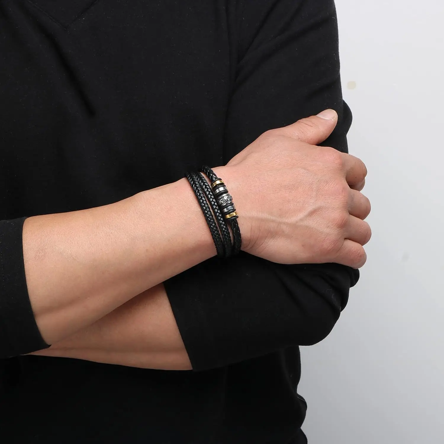 Bracelet To My Son Braided Leather Bracelet From Father & Mother Heartfelt Message Love You Forever Son For Christmas Graduation