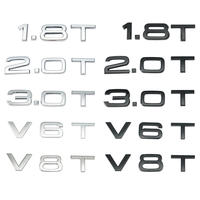 Emblem for Audi 1.8T 2.0T 2.4 3.0 T 3.2 3.6 A3 A4 A5 A6L A7 A8L Q3 Q5 Q7 Four Wheel Drive Car Trunk Logo Sticker Car accessories