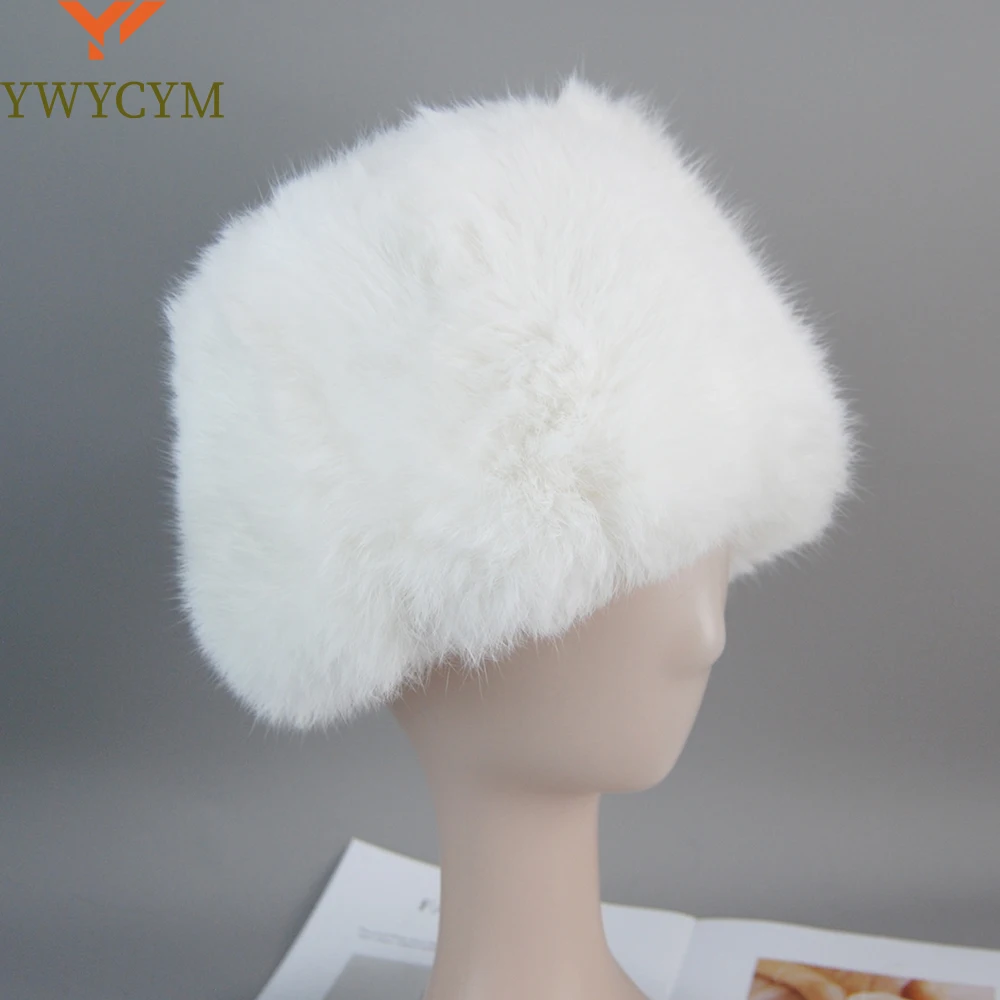 

Rabbit Fur Cap Man Winter Genuine 100% Fur Bomber Hat Windproof Warm Earmuff Male Flat Outdoor Warm Russian Hat Fitted Casquette