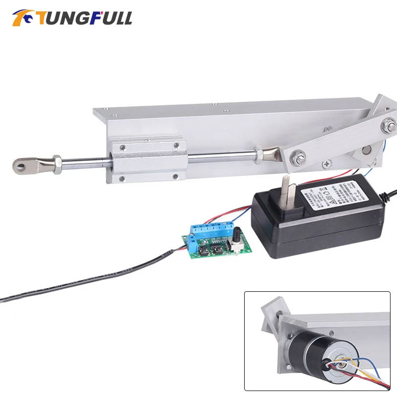 Atuador Linear Reciprocating Pequeno sem Escova Faça Você Mesmo com Curso 3070 mm Ajustável do Controlador da Velocidade da Fonte de Alimentação 0120rpm 0220rpm