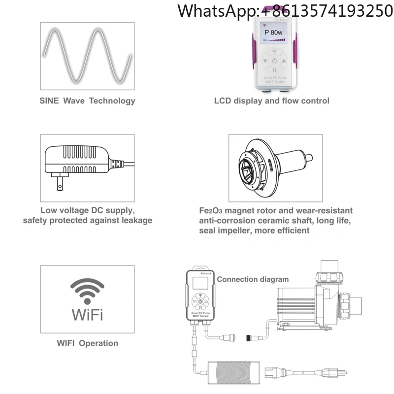 

MDP silent cycle new LCD smart fish tank pump with Applicable to WIFI control submersible pump