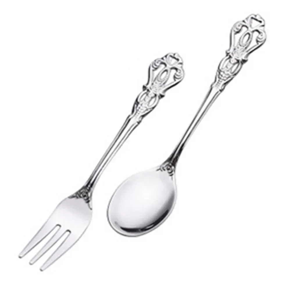 Brand New Spoon Fork Embossed Fruit Fun Multi Color Options Relief Hollow Craft Silver / Gold Stainless Steel Tea