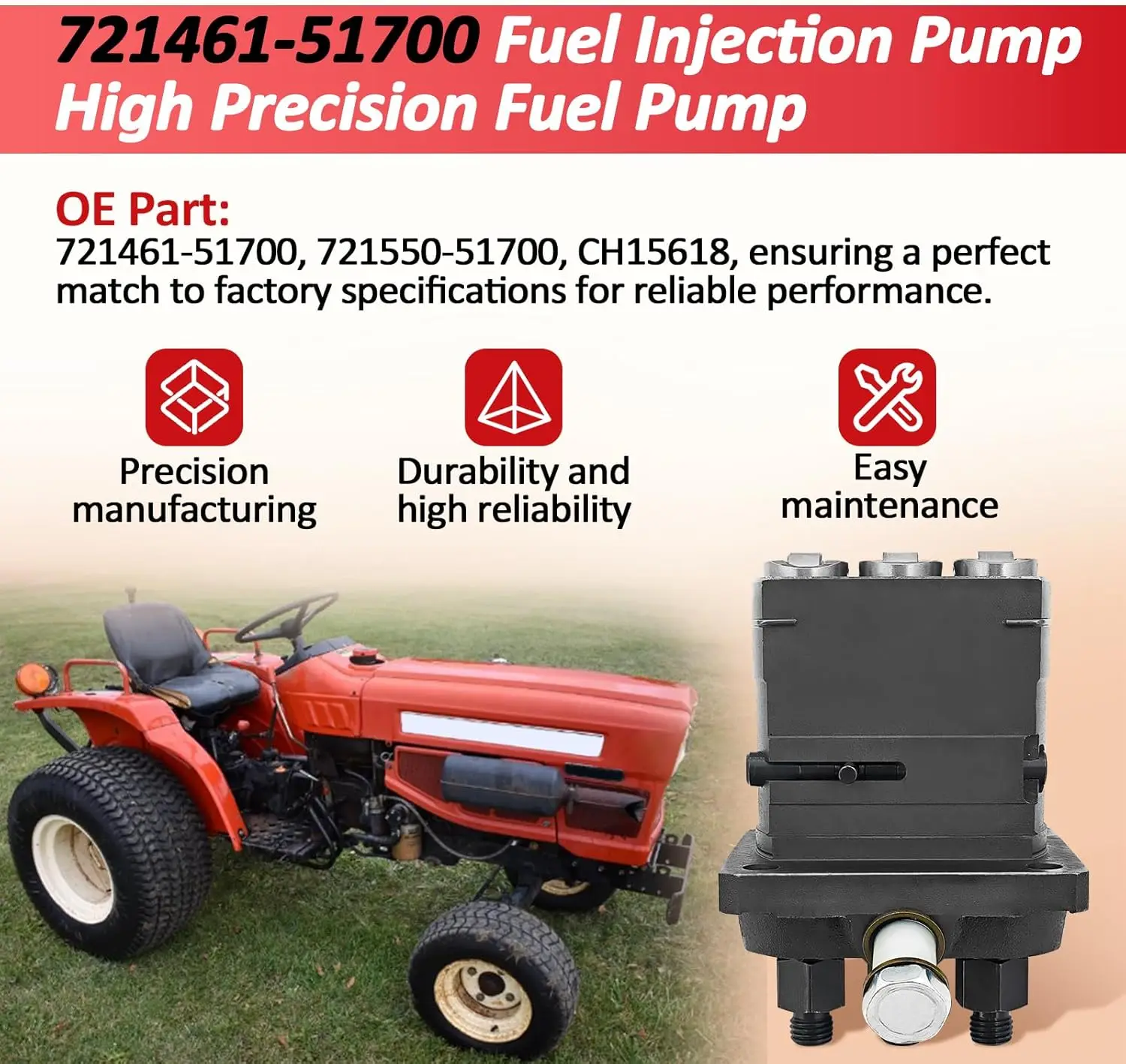 For John Deere 750 Yanmer YM1601 YM2010 YM226 YM1610 Fuel Injection Pump 721461-51700 721550-51700
