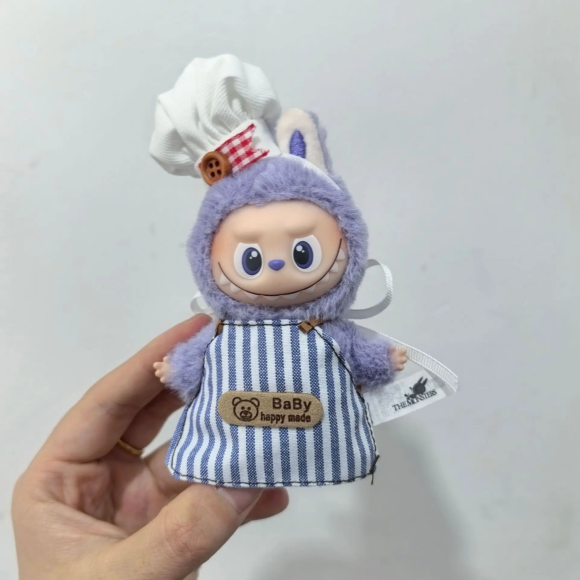 Vestiti per bambole Mini Labubu 4.0 da 10 cm, grembiule Labubu di quarta generazione e accessori per vestiti uniformi da chef per Mini Labubu