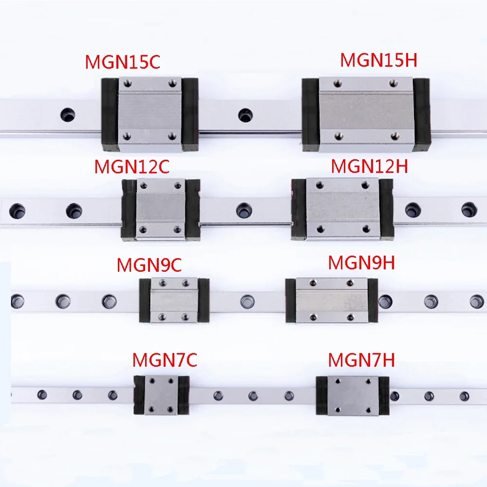 7mm 9mm 12mm 15mm Linear Guide  L=100 200 300 350 400 450 500 550 600  Rail Way MGN12C MGN12H MGN7C MGN9C MGN9H Carriag