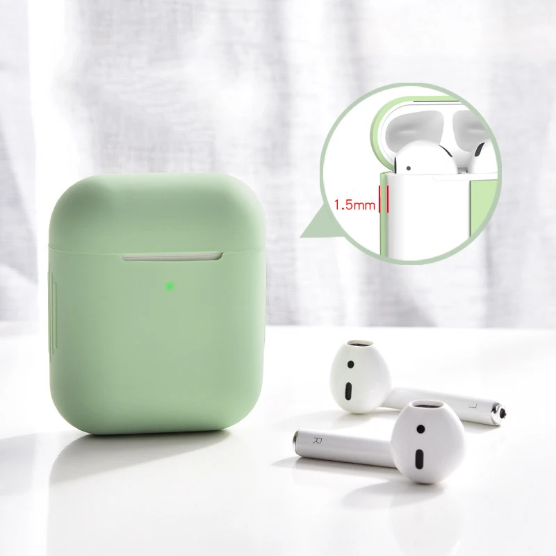 Fundas de silicona suave para Apple AirPods 1.a y 2.a generación, funda para auriculares inalámbricos, funda para air pods, bolsas de carga para auriculares