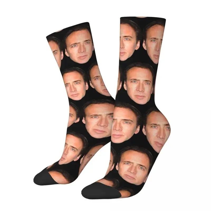 Y2K Funny nick Cage Unisex ciclismo 3D stampa Happy Socks Street Style Crazy Sock