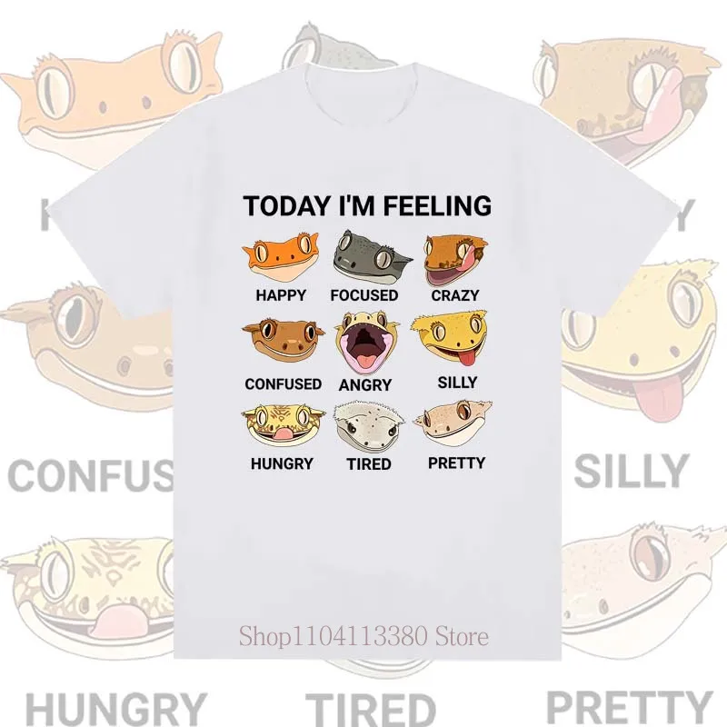 Today I'm Feeling Crested Gecko T-shirts Women Summer Casual Fashion Funny High Street Tops Crew Neck Short Sleeve Cotton Tees