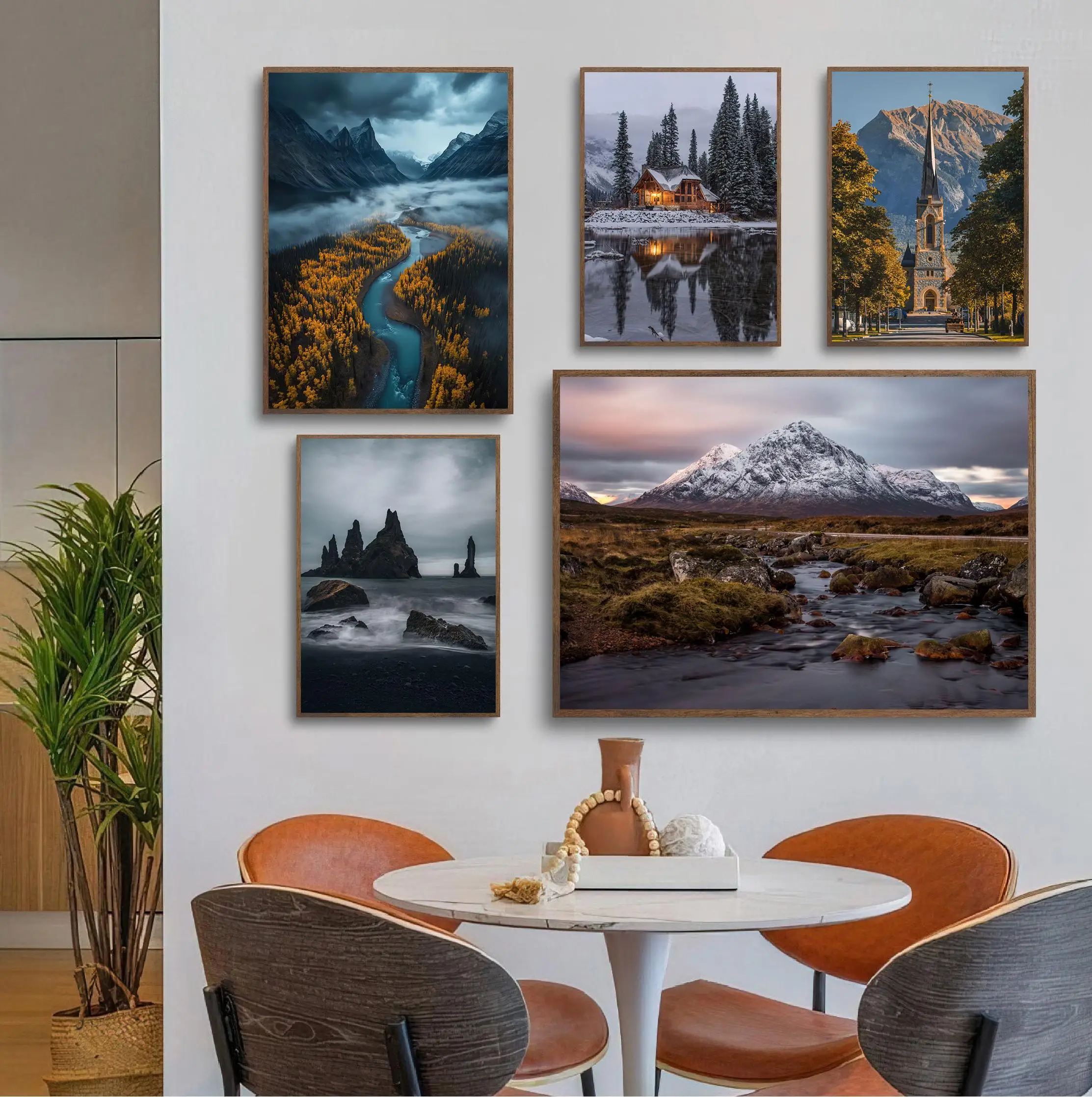 الحديثة الغابات الجبل المناظر الطبيعية التصوير الملصقات يطبع حائط لوح رسم صورة فنية غرفة المعيشة ديكور المنزل #2