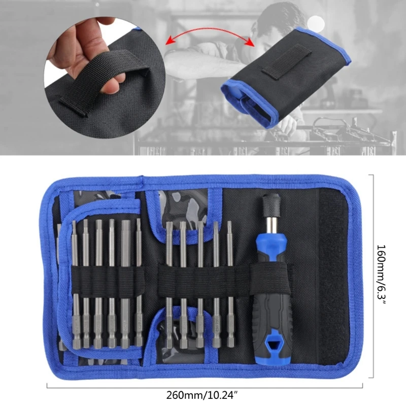 24 in 1 Screwdriver Sets Electronics Screwdriver with 23 Bits Impact Screwdriver Repair Tool for Computer