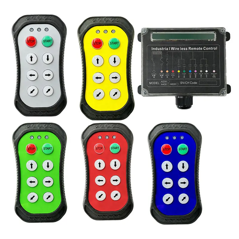 A600 6 Keys Single Speed Industrial Wireless Radio Crane Remote Control Switches Hoist Track Crane Lift Controller