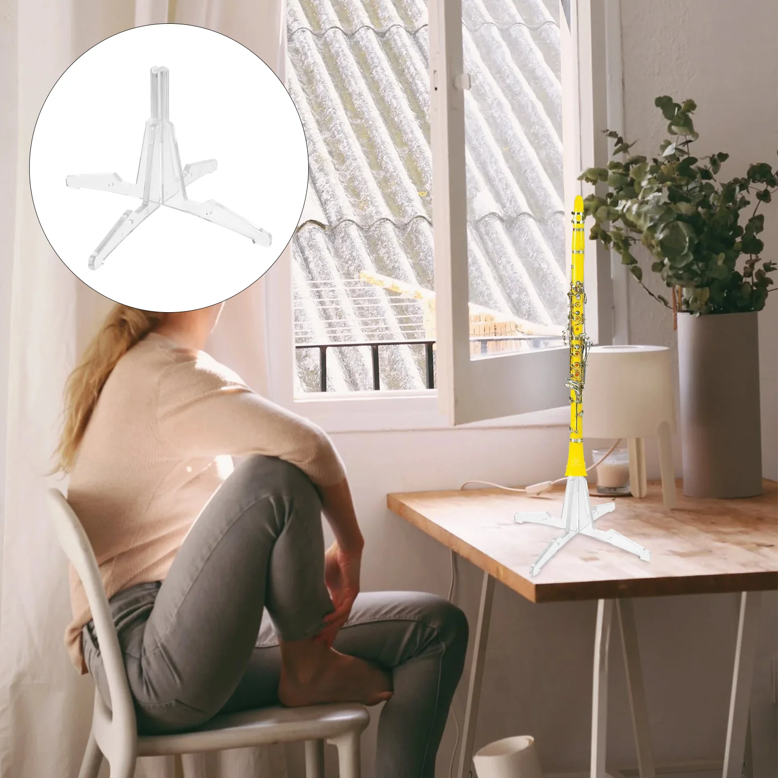 

1Pcs Clarinet Bracket Durable Four-Legged Detachable Portable Stand Scratch Protection Stable Musical Instrument Holder