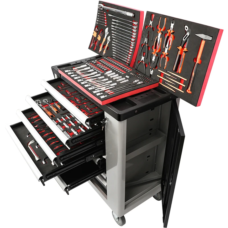 2024 7 Drawer Rolling Metal Tool Cabinet Trolley Workshop Repair with Lock Hot Sale