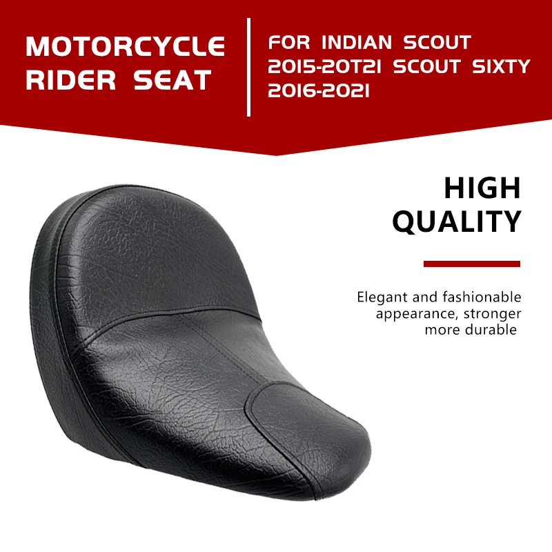 

Motorcycle Leather Driver Front Solo Pillion Seat for Indian Scout 2015-2021 Scout Sixty 2016-2021 Rider Cushion Saddle Brown