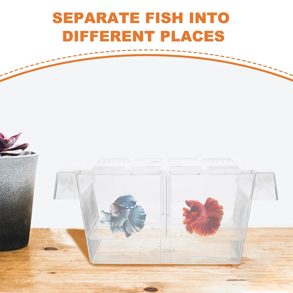 

2pcs Fish Breeding Box For Aquarium Suction Cup Hanging Nursery Separator Tank For Betta Shrimp Turtle Hatchery Plastic Portable