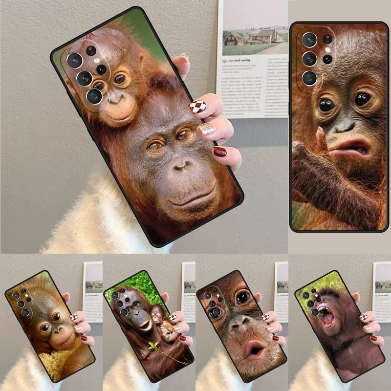 CUTE ORANGUTAN monkey BABY 1 Phone Case for Samsung Galaxy note 10 pro S26 Ultra S23 S24 FE S25 S21 S22 PLUS shockproof Cove