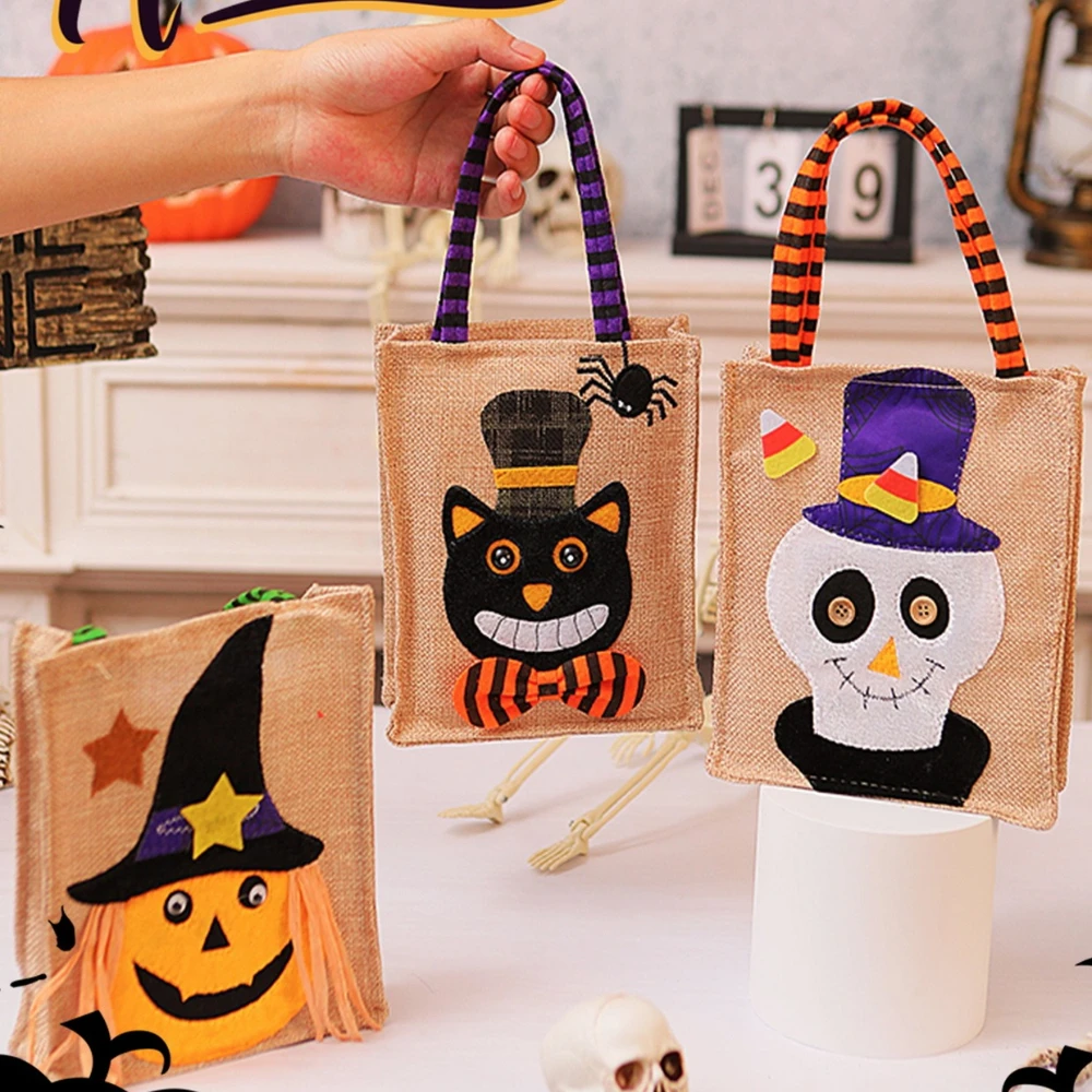 

Halloween Non-woven Fabric Tote Bag Pumpkin Tote Bags Kids Home Party Favors Candy Gift Bags for Kindergarten Halloween Parties