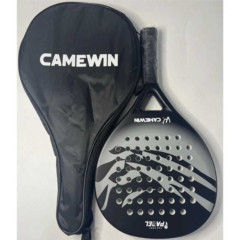 CAMEWIN raket Padel serat karbon EVA, raket raket wajah dengan bantalan, penutup tas warna biru