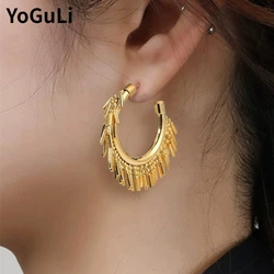 Modern Jewelry Luxury Temperament Metal Tassel Earrings For Women Party Gifts Simply Design Ear Accessories Hot Sale