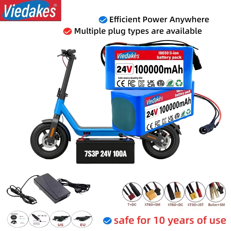 

29.4V 100Ah 7s3p 18650 battery lithium battery Suitable for 24V-29.4V motors Lithium ion Battery pack + 2A Charger