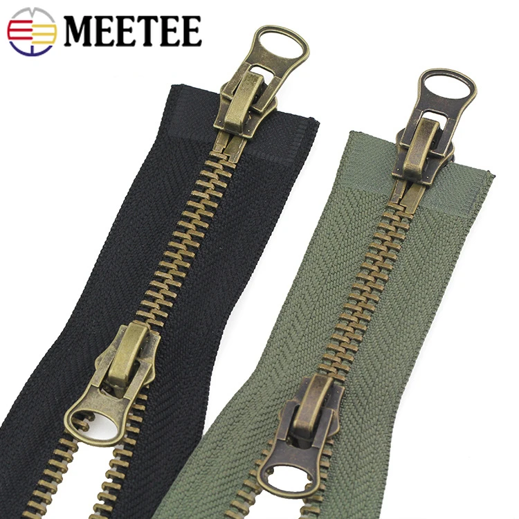 8# Metal Zipper 70-120cm Double Sliders Open End Two Way Zip for Coat Down Jacket Zip Repair Kits DIY Clothes Sewing Accessories