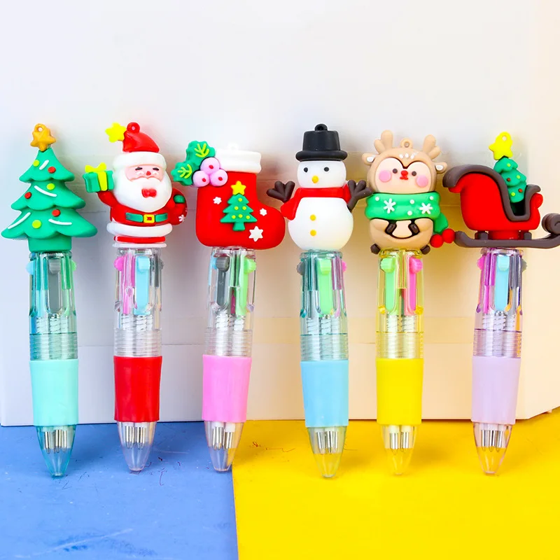 

20 шт./лот Kawaii 4 цвета Рождественская мини-шариковая ручка милый мультфильм Санта Лось чулок разноцветные офисные школьные канцелярские принадлежности подарки