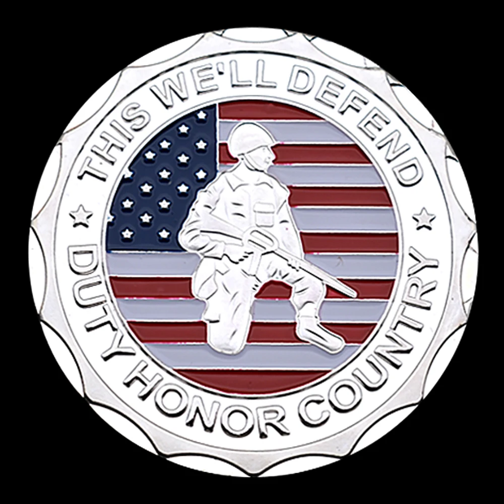 United States Army Commemorative Coin Metal 3D Silver Plated Veterans Memorial Challenge Coin Collectibles Holiday Gift image 4