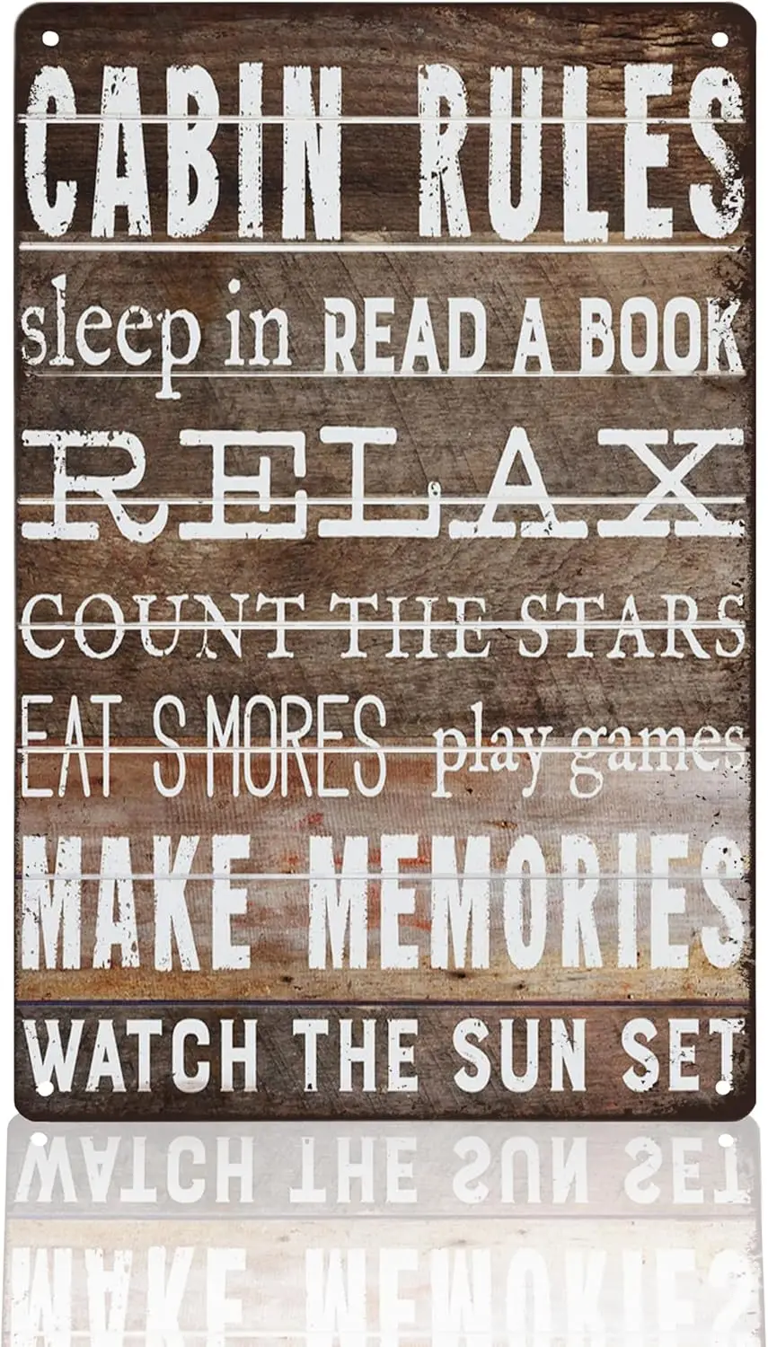 Cabin Rules Metal Signs, Decor, Log Rustic Wall Tin Sign, Gifts,