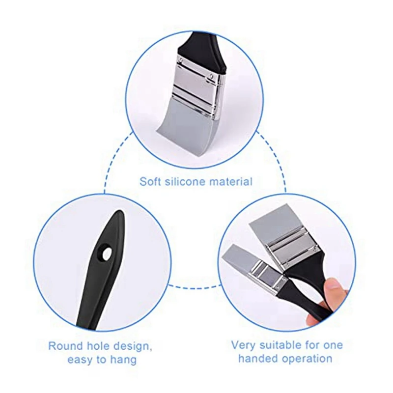 4 шт., плоские Силиконовые кисти для рисования, широкие и узкие силиконовые Шейперы для творчества, наборы твердых кистей для акриловых красок