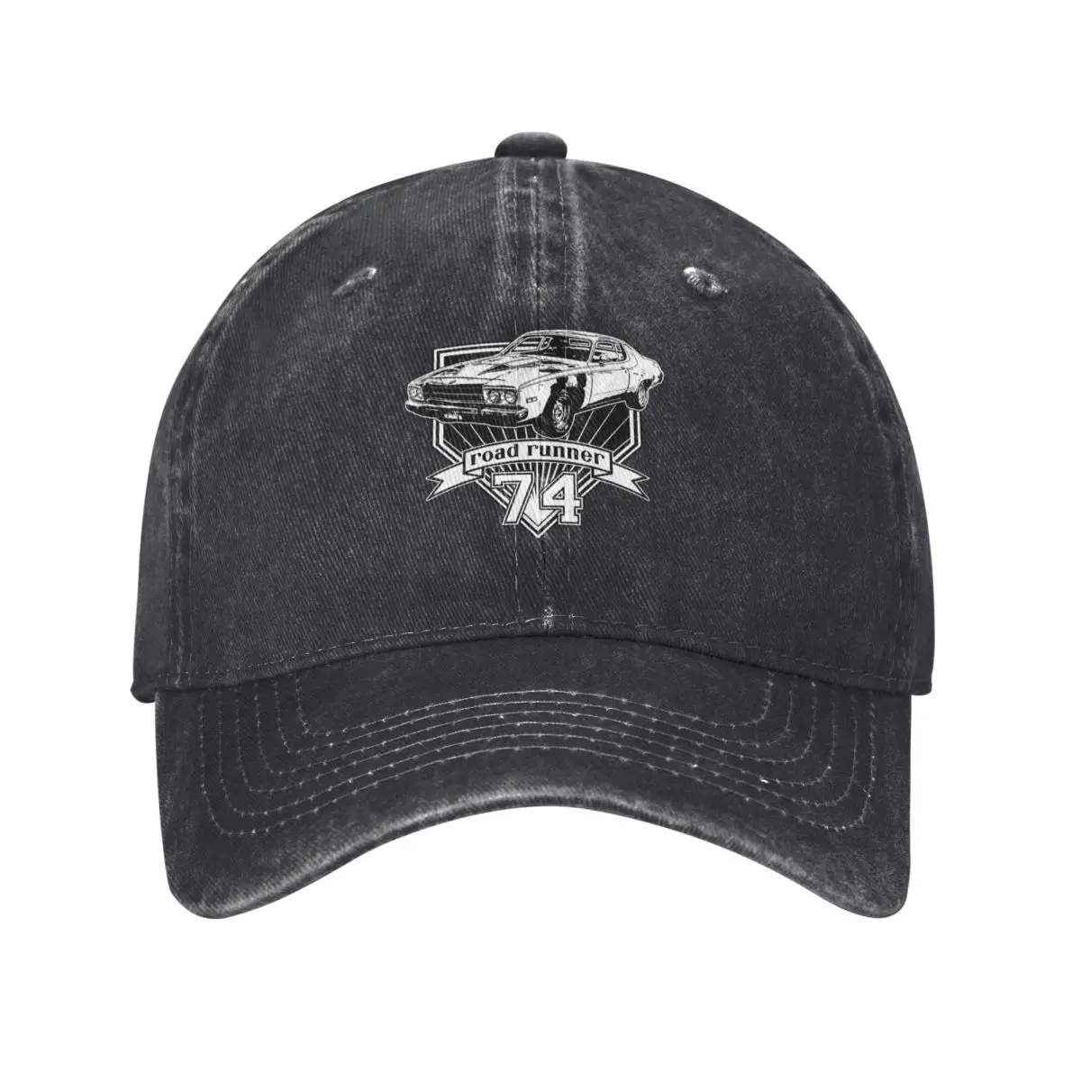 74 Road Runner Baseball Cap Big Size Hat black Men's Caps Women's